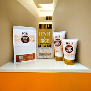 Rice Extract Facial Kit For Bright & Glowing Skin With Free Whitening & Brightening Night Cream